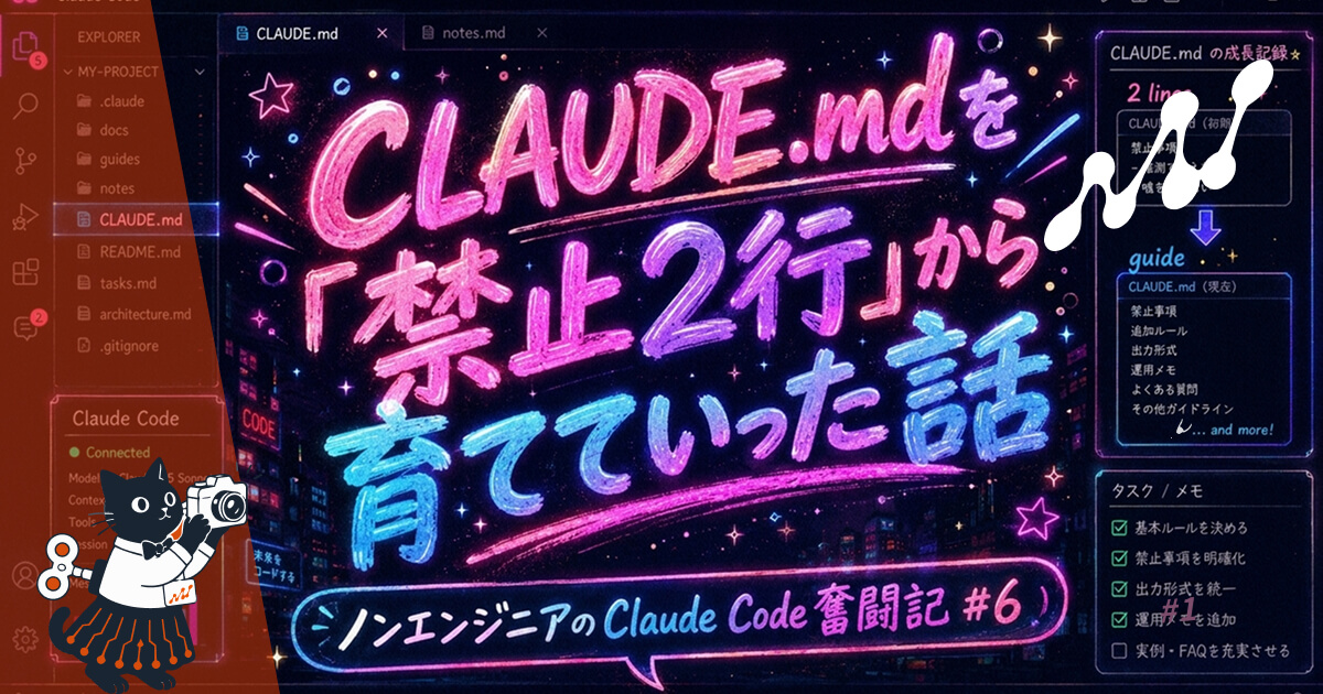ノンエンジニアのClaude Code奮闘記 #6 CLAUDE.mdを育てる——AIへの「自分専用の取扱説明書」のつくり方