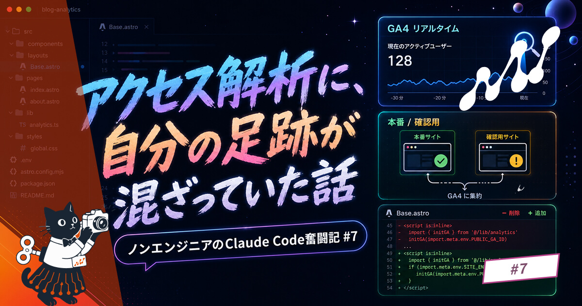 ノンエンジニアのClaude Code奮闘記 #7 アクセス解析に自分の足跡が混ざっていた話——「本番」と「確認用」を分けるまで